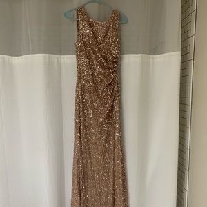 Rose gold sequin dress
